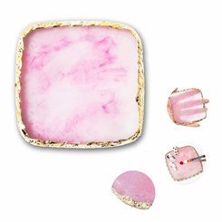 Pedra De Resina Quadrada Nail Art Palette - Rosa