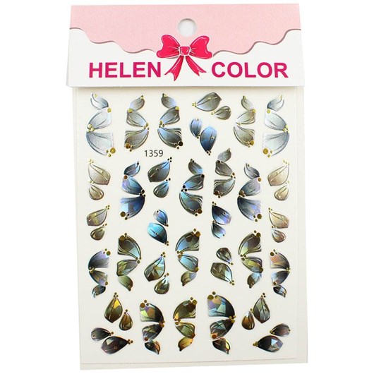 Película Borboleta Helen Color Azul E Dourado 1359 para unhas