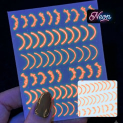 Película Borda de Cutícula e Francesinha Laranja Neon Película Borda de Cutícula e Francesinha Laranja Neon