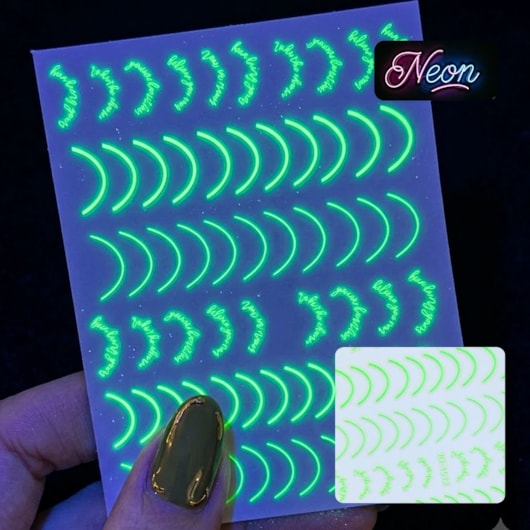 Película Borda de Cutícula e Francesinha Verde Neon para unhas