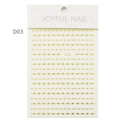 Película de bolinhas para unhas Metalizada Dourada Linhas D03 Joyful Nail