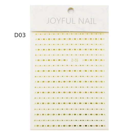 Película de bolinhas para unhas Metalizada Dourada Linhas D03 Joyful Nail para unhas