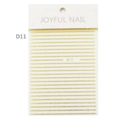 Película de correntinhas para unhas Metalizada Dourada Linhas D11 Joyful Nail