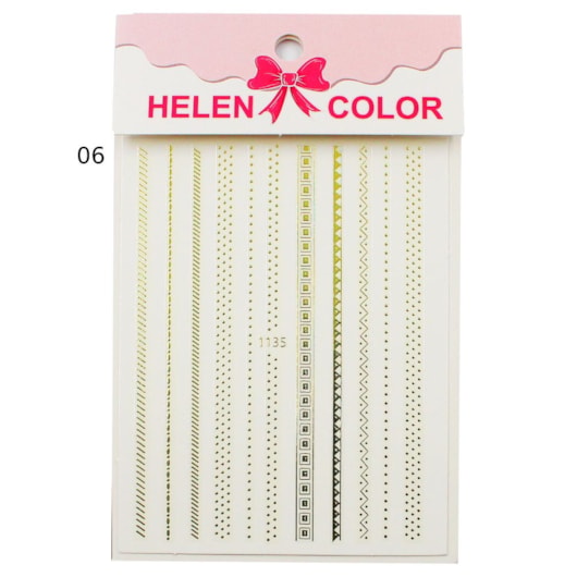 Película Deourada Cromada Traços Maori Helen Color Modelo 06 para unhas