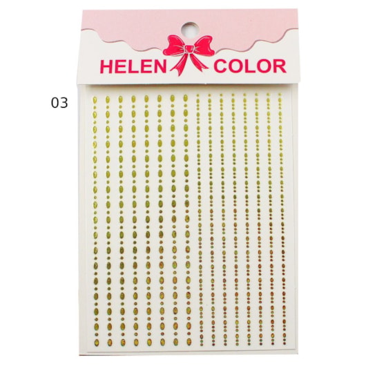 Película Dourada cromada de bolinhas unhas aesthetic Decoradas Helen Color 03 para unhas