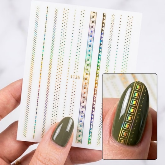 Película Dourada Holo Helen Color Modelo 1140 para unhas