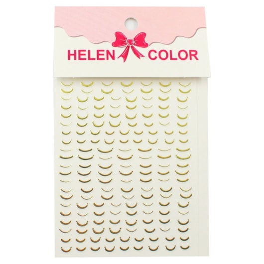 Película dourada para curva de almond e cantinhos Helen Color Toque dourado para unhas