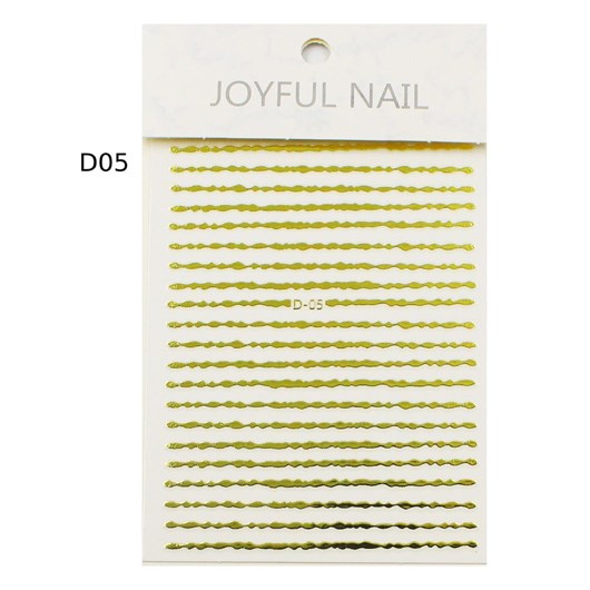 Película Metalizada Dourada - Linhas D05 Joyful Nail para unhas