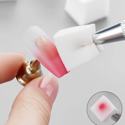 Pinça com esponjinha para decoração e pó cromado