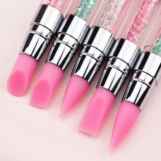 Pincel com dupla de Silicone Real Love para pó cromado e gel sólido para unhas
