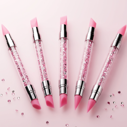 Pincel com dupla de Silicone Real Love para pó cromado e gel sólido