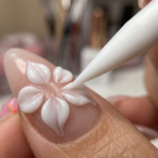 Pincel com dupla de Silicone Real Love para pó cromado e gel sólido para unhas
