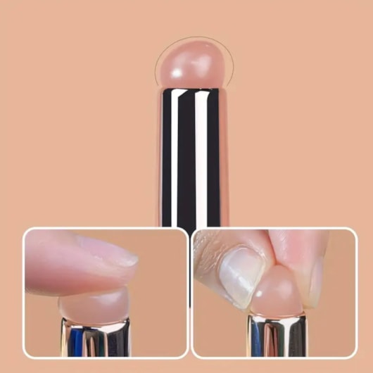 Pincel de Silicone para pó cromado e decoração para unhas