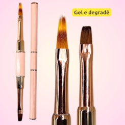 Pincel degradê e quadrado com capas 35B Pincel para gel e decoração Pincel degradê e quadrado com capas 35B Pincel para gel e decoração