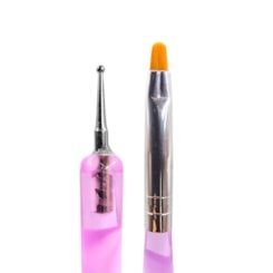 Pincel língua de gato #2 com boleador para fibra e decoração Pincel língua de gato #2 com boleador para fibra e decoração