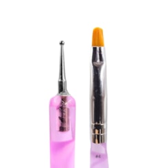 Pincel língua de gato #4 com boleador para fibra e decoração Pincel língua de gato #4 com boleador para fibra e decoração