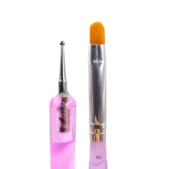 Pincel língua de gato #6 com boleador para fibra e decoração Pincel língua de gato #6 com boleador para fibra e decoração