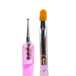 Pincel língua de gato #8 com boleador para fibra e decoração Pincel língua de gato #8 com boleador para fibra e decoração