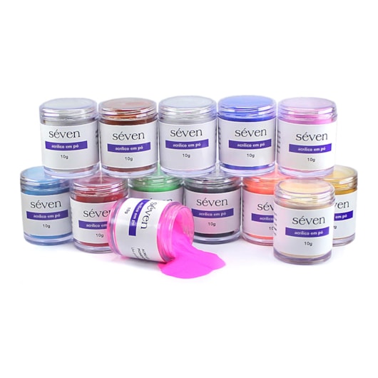 Po Acrílico Seven Colorido 10g Cor: Laranja Neon para unhas