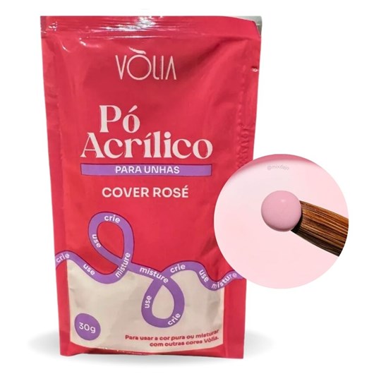 Pó Acrílico Vòlia Cover Rosé 30g - Imagem principal - fb6110d5-0a1f-4ed2-93e5-88d55121ef63