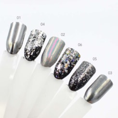 Pó Cromado E Foil Prateado - Cor: 04 Foil Picado Pó Cromado E Foil Prateado - Cor: 04 Foil Picado