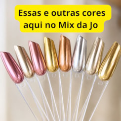 Pó Cromado Espelhado Dourado Light com aplicador