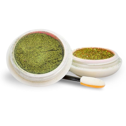 Pó Cromado espelhado + glitter e aplicador 12 Cores Escolha para unhas