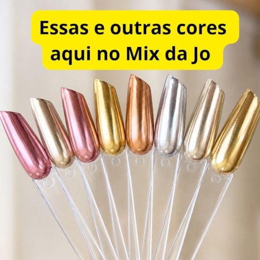 Pó Cromado Espelhado Rose com aplicador para unhas