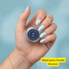 Pó Cromado para Unhas Mix da Jo Azul Baby 05
