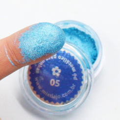 Pó Cromado para Unhas Mix da Jo Azul Baby 05