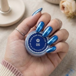 Pó Cromado para Unhas Mix da Jo Azul Royal 06 Pó Cromado para Unhas Mix da Jo Azul Royal 06