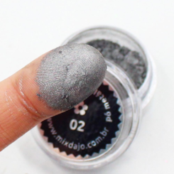 Pó Cromado para Unhas Mix da Jo Cinza Chumbo  02