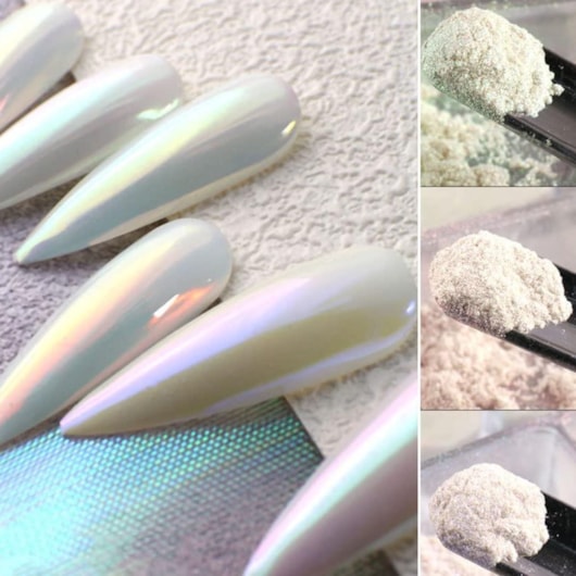 Pó cromado para unhas Platinado 7 cores Escolha para unhas