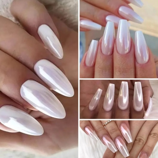 Pó cromado para unhas Platinado 7 cores Escolha para unhas