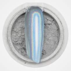 Pó cromado translúcido holográfico prateado 05 Pó cromado translúcido holográfico prateado 05