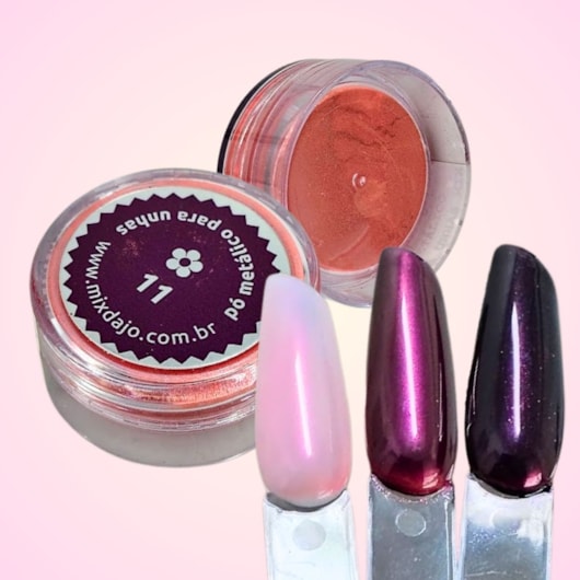 Pó metálico Pink rosé 11 Mix da Jo para unhas