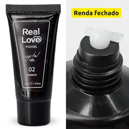 Polygel Real Love 30ml 02 Branco renda fechado para unhas