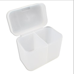 Porta Algodão Prensado com 2 Tampas e Trava Porta Algodão Prensado com 2 Tampas e Trava