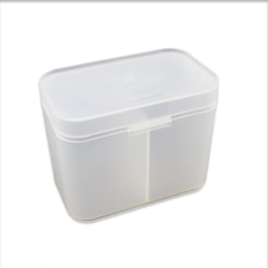 Porta Algodão Prensado com 2 Tampas e Trava Porta Algodão Prensado com 2 Tampas e Trava