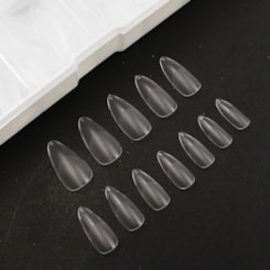 Postiças Soft Gel Almond Média Transparente D&Z 500 Peças Postiças Soft Gel Almond Média Transparente D&Z 500 Peças