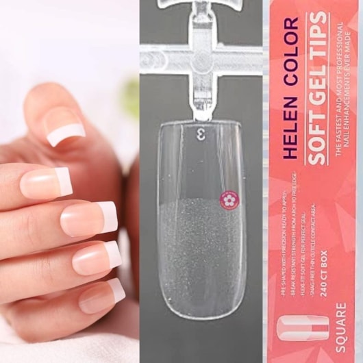 Soft gel Quadrada Base fosca 240un Helen Color para unhas