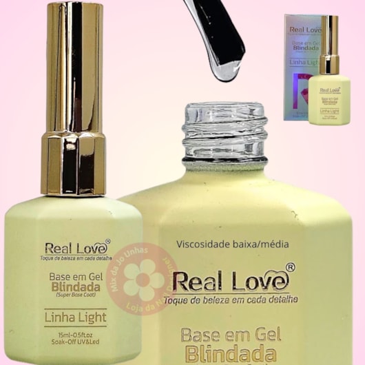 Super Gel base Blindado Real Love 15ml Intenso para unhas