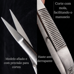 Tesoura para Sobrancelhas e Precisão com Mola Inox D&Z Corte Reto 8665