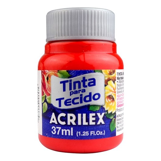 Tinta Acrilex Para Tecidos 37ml - Vermelho - Imagem principal - cdcd14e2-363c-42bf-9ae5-85c1f827040a