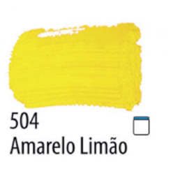 Tinta Acrílica Fosca Acrilex 37ml Cor: Amarelo Limão 504