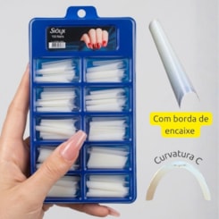 Tips Curvatura C Sioux Cor Natura Bailarina Extra Longa 100un