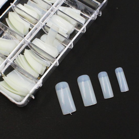 Tips Natural Quadrada Côncava 100un para unhas