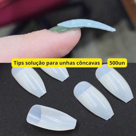 Tips para unhas côncavas modelo Bailarina 500un para unhas