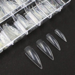 Tips Stiletto Curva Transparente helen color 100un Tips Stiletto Curva Transparente helen color 100un