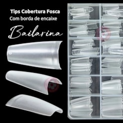 Tips transparente fosca com borda de encaixe 120un